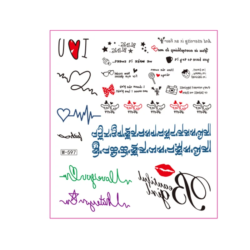 Waterproof Temporary Tattoo for Boys Girls Body Art Makeup Tattoo Sticker Spider Butterfly Rose