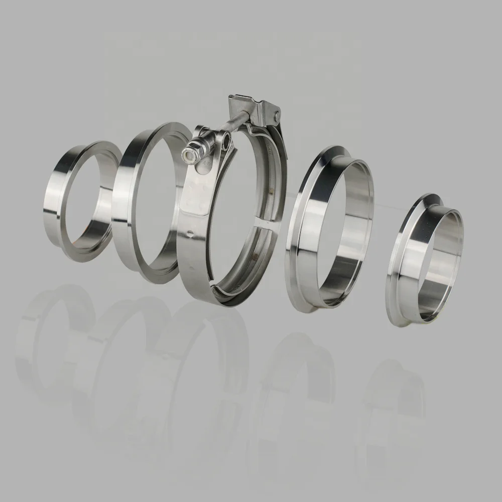 
V Band 2.5 Inch Male Female Flange With Clamp Stainless Steel Turbo Exhaust Down 
