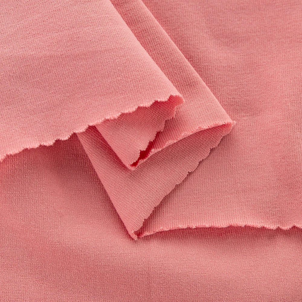 Super soft solid red knitted technics cotton lycra single jersey fabric