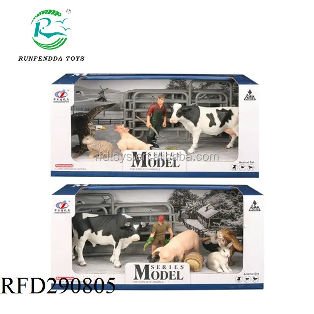 New item kids model plastic farm animal toy with pig and cow and sheep