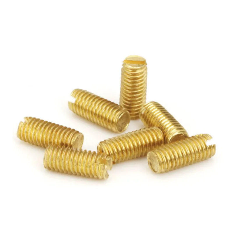 M4 M5 M6 Brass Slotted Set Screw With Flat Point Din551