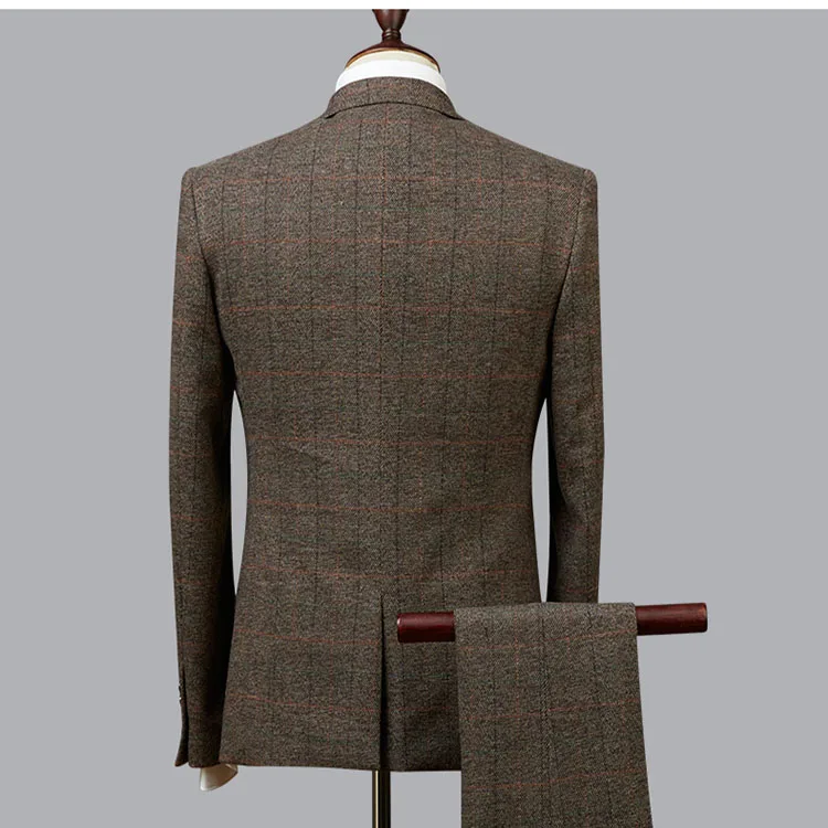 Wool Tweed Italian Design Style for Gentle Men Custom-made Formal Suit