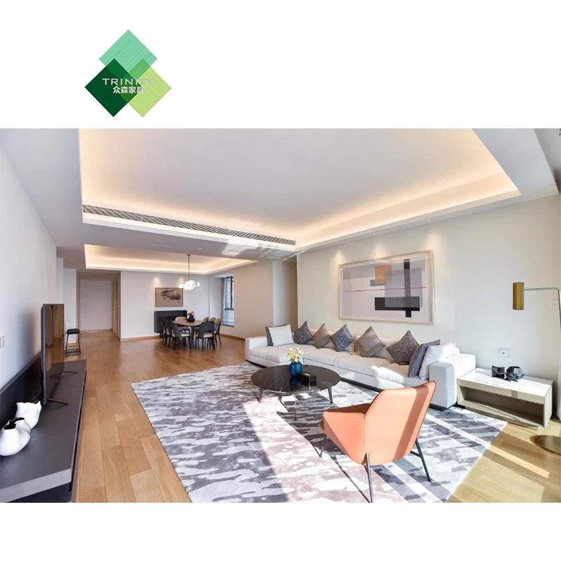 Современный комплект мебели из массива дерева королевского размера на заказ для спальни, виллы, отеля, квартиры