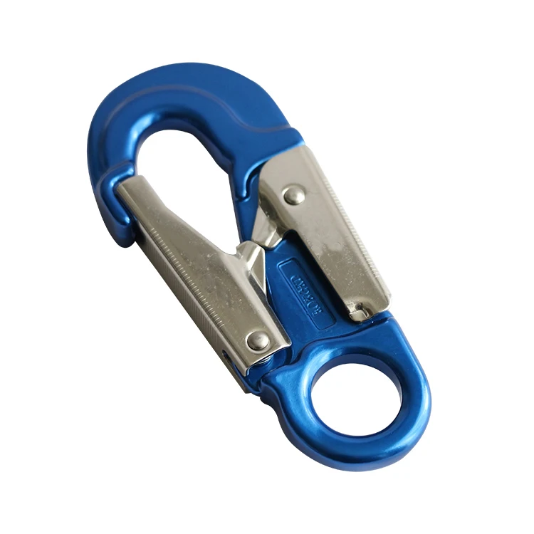 Mountain climbing 25KN anodized snap on hook buckle with eyelet wholesale custom carabiner hook climbing