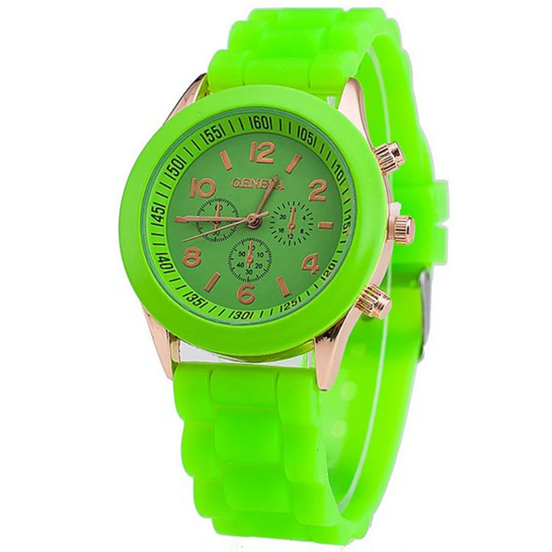 Unisex Geneva Silicone Jelly Gel Quartz Analog Sport Wrist geneva Watch