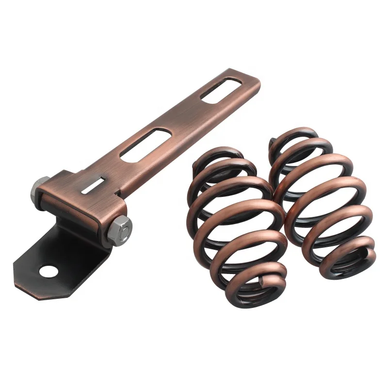 Черно-коричневое седло для мотора с медным пружинным кронштейном подходит для Harley Bobber Honda Универсальный