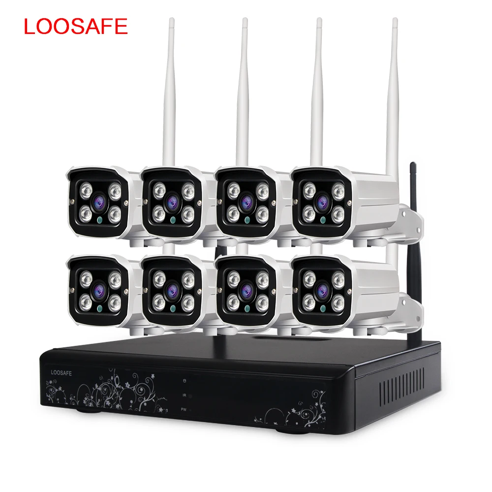 Loosafe 8ch hd P 1080 приложение управление 2 4 г drone Wi Fi камера беспроводной открытый безопасности системы