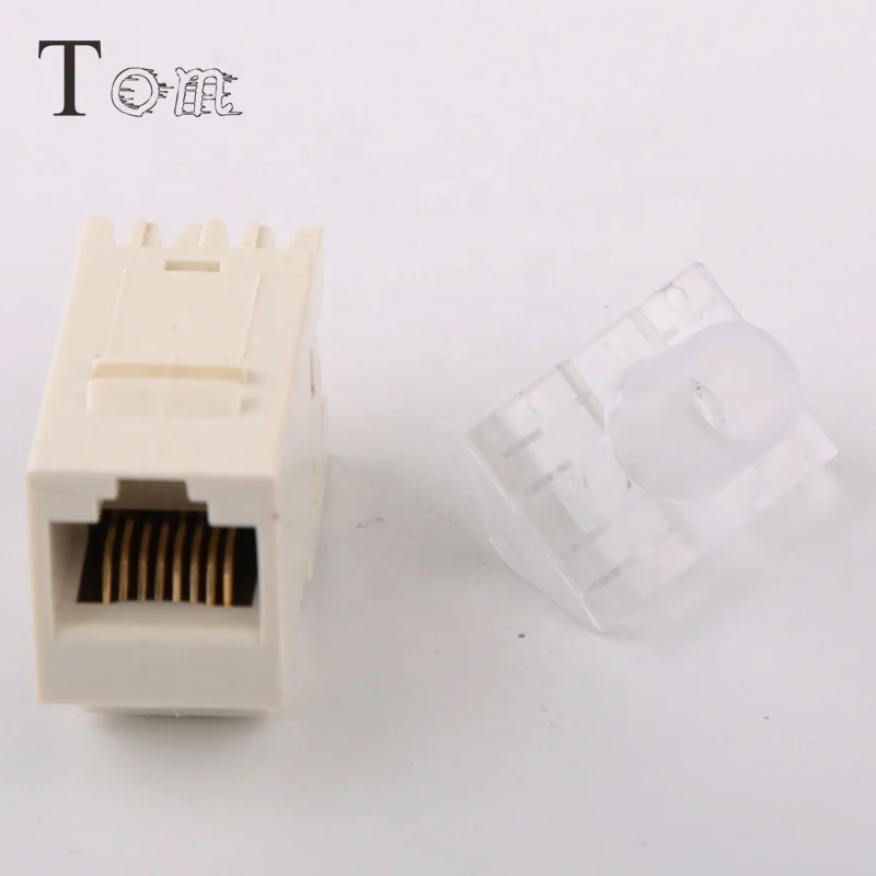TOM-KJ-5 CAT5E/C6 UTP keystone jack 110IDC type, 180 degree telecom communication White Wall Module Cat6 RJ45 UTP Keystone Jack