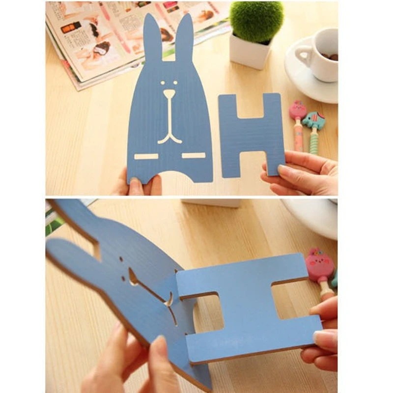 
Amazon hot selling Cute cartoon rabbit wooden holder cell phone bracket lazy phone holder mobile phone holder 