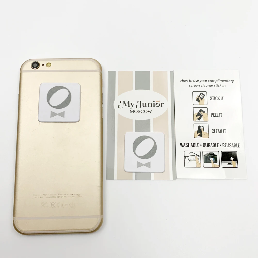 Custom sticky phone screen cleaner