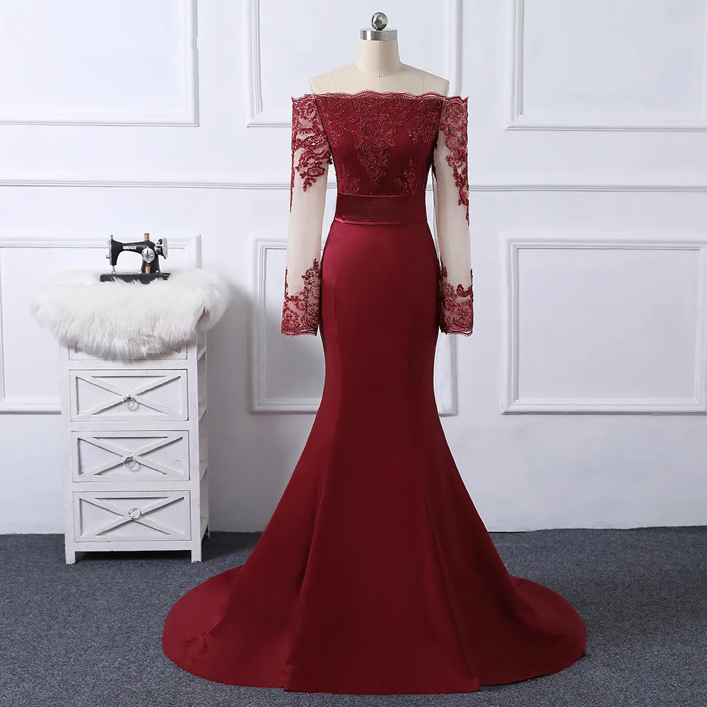 Mermaid Bridesmaid Dresses with Long Sleeve Africa Bridesmaid Gowns Plus Size 2021 Vestidos de Fiesta Lace Bridesmaid Dress