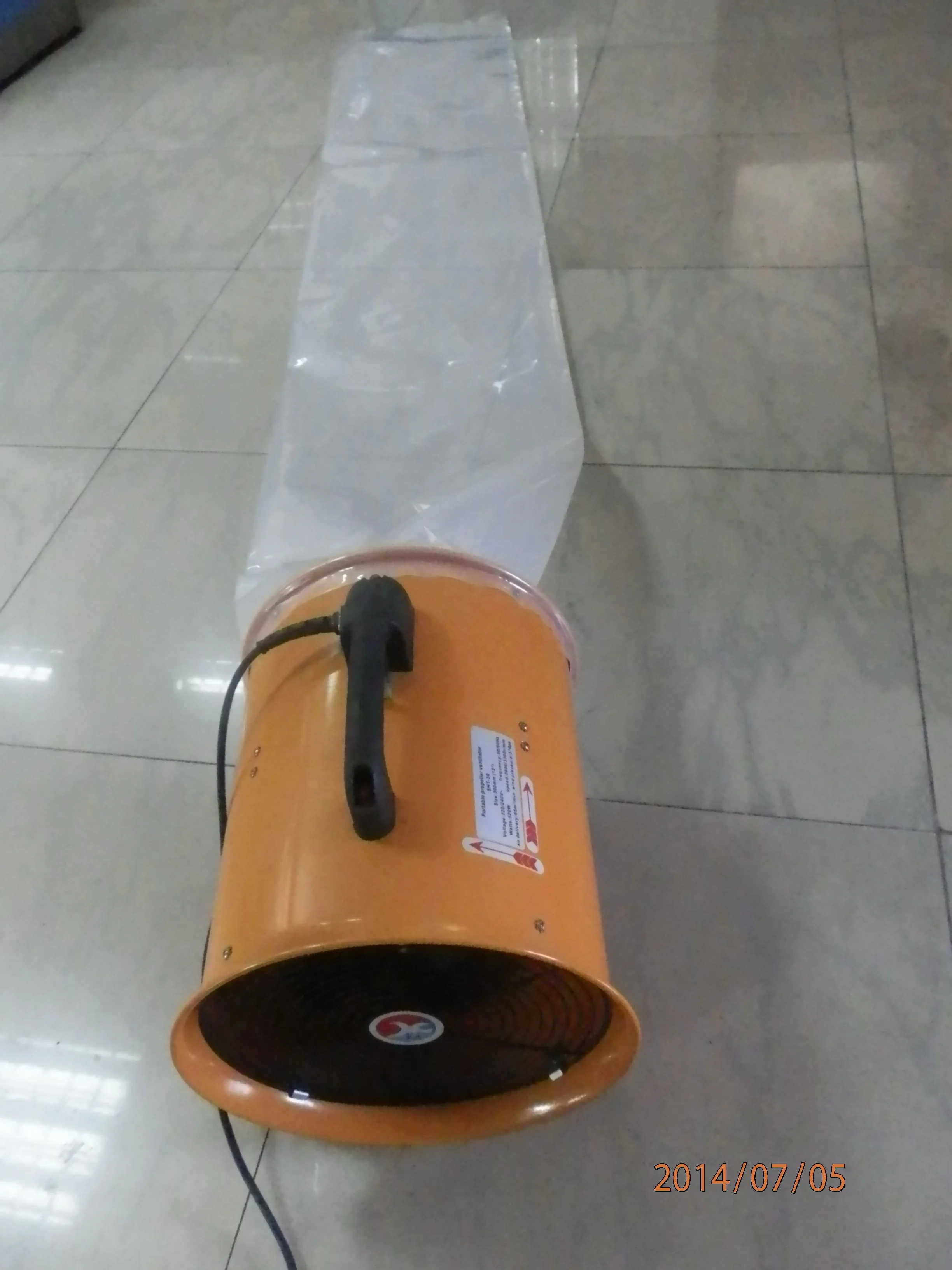 PE film air duct with flame resistant