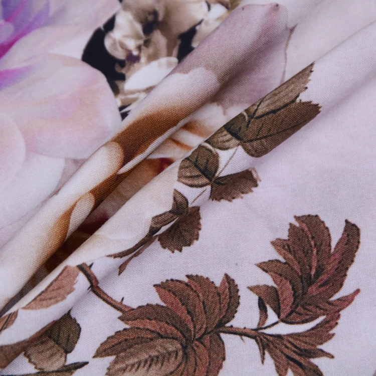 Keqiao wholesale market 30X30 woven 100% rayon plain satin flower print fabric