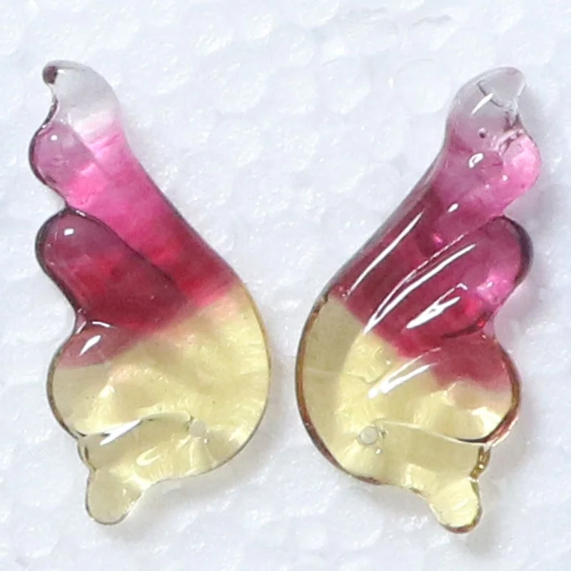 Hot Sale Fairy Wings Charms Handmade Framed Murano Two-tone  Glass Butterfly Pendant