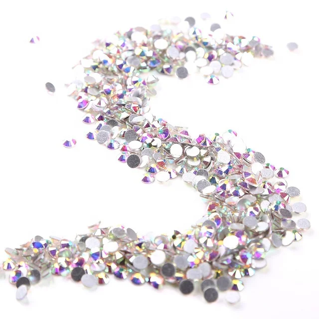 Stones AB Color Rhinestones for Dresses Flat Back SS3 Glass Hot Fix Crystal Rhinestone Flatback Loose Rhinestones 16 Faceted