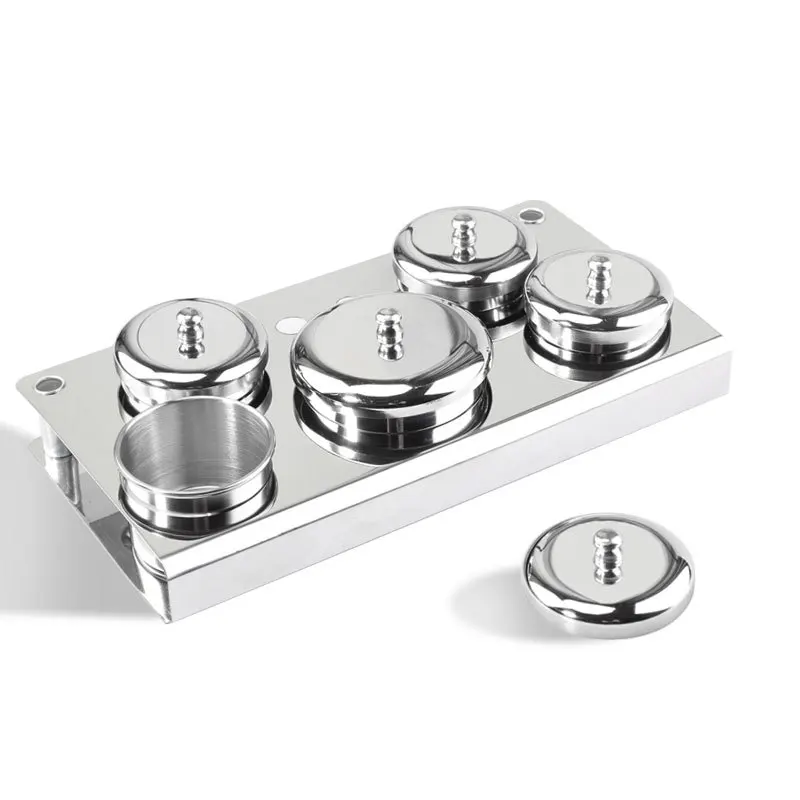 5pcs Nail art Acrylic  Powder Container Stainless Steel  Cup for Nail Art Care Shop