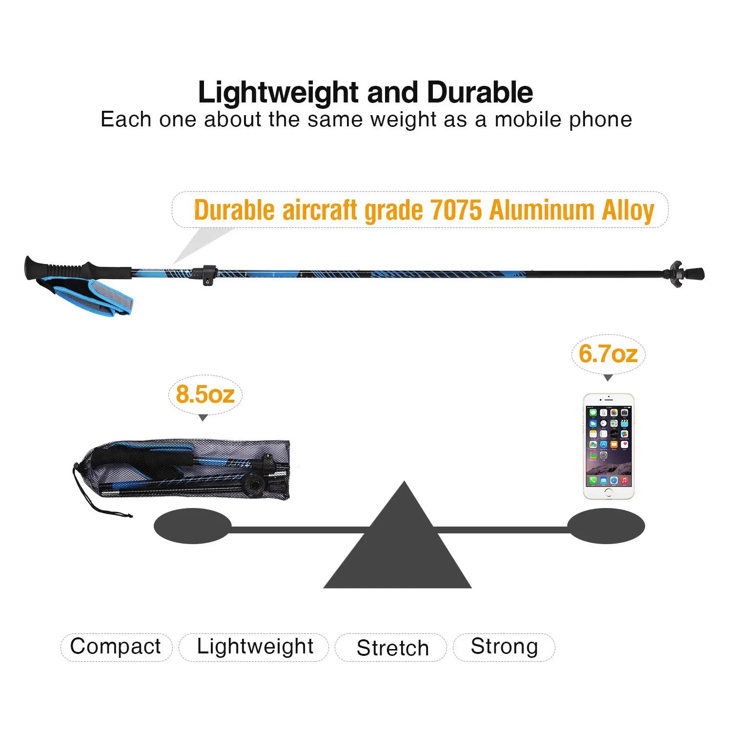 
Clamp Mechanism Carbon Fiber Duralumin 7075 Portable Folding Stool Walking Stick Alpenstock For Nordic Walking Trekking 