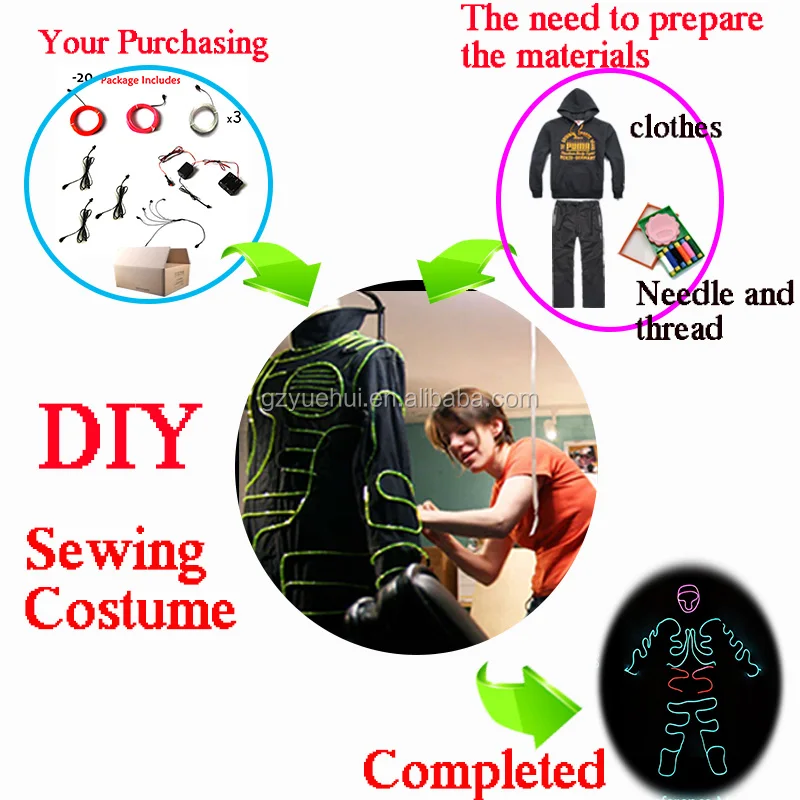 Rave Clothes with Led Night Club Accessories Customized Design Light Up Adult Costumes Party Glow Mardi Gras Favors Wholesale