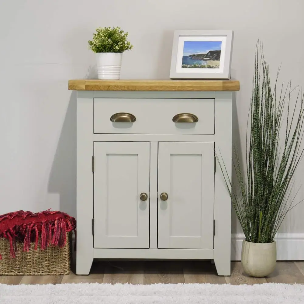 Серый современный мини-шкаф с окрашенным дубовым ласточкиным хвостом для кухни, гостиной, хранения