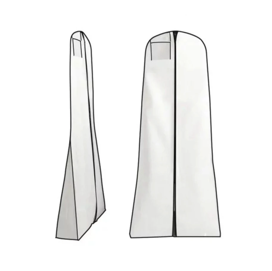 promotional white non woven printed dust cover for long dress