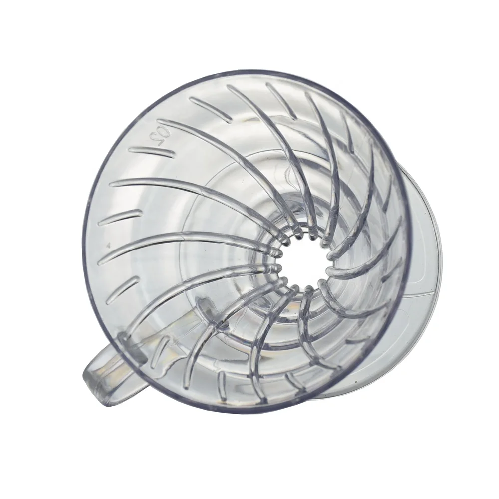 
V01 Kitchen Accessories Promotional Price V60 Plastic 1-2/ 2-4 cups Coffee Dripper Reusable Round Shape Pour Over Coffee Filter 