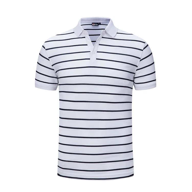 Custom Men Short Sleeve T Shirt Stripe Polo Shirt