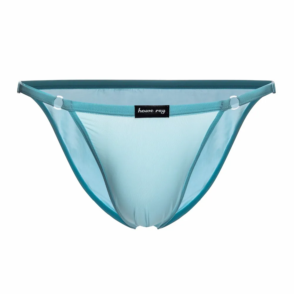 Модное регулируемое сексуальное мужское нижнее белье, розовое соблазнительное мужское треугольное нижнее белье из ледяного шелка