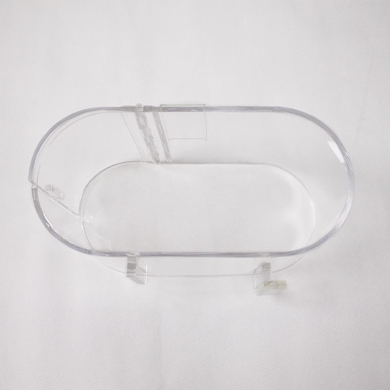 Custom sizes clear ellipse shape acrylic candy bins food cookie nuts containers display box with price tag slot wholesale