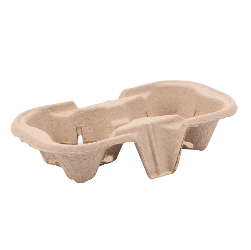Reusable Take Away Disposable 2 or 4 Carrier Compartment Cavity  Coffee Tea Drink Paper Pulp Cup Carrier