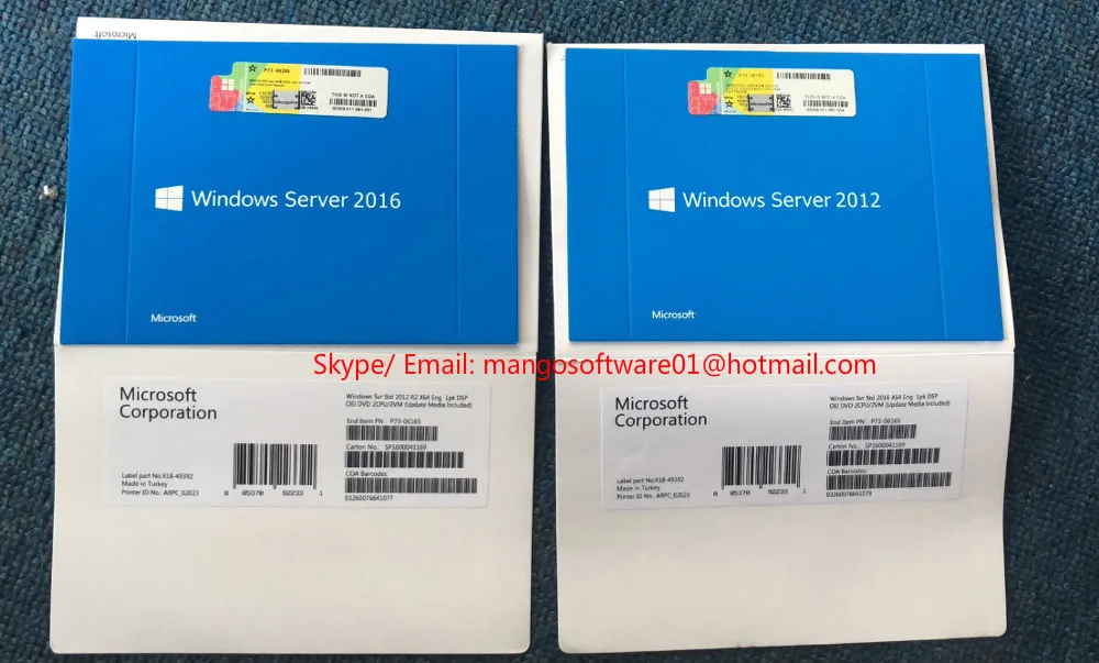 
Microsoft Windows Sever 2012 R2 Standard 64 bits DVD oem package Activation online 