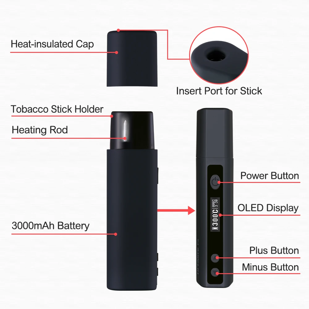 Hitaste P6 Lazada Hot sale Vape Kit Cigarette Heating Tobacco  Not Burn Device Pin Style Dry Herb Not Burn Tobacco Device