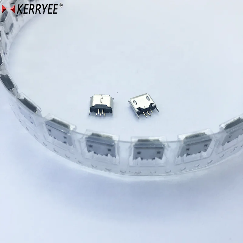 
Female 5P micro USB connector pin length 2.0mm 180 degree solder type 