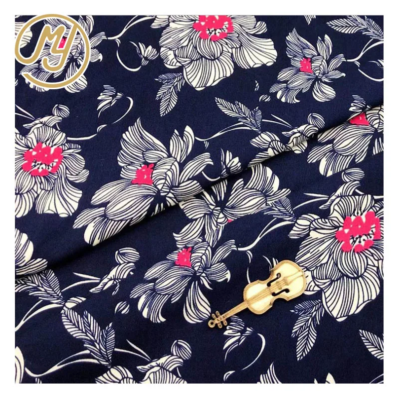 New summer customized woven poplin 100 viscose printed stock lot rayon fabric for dress