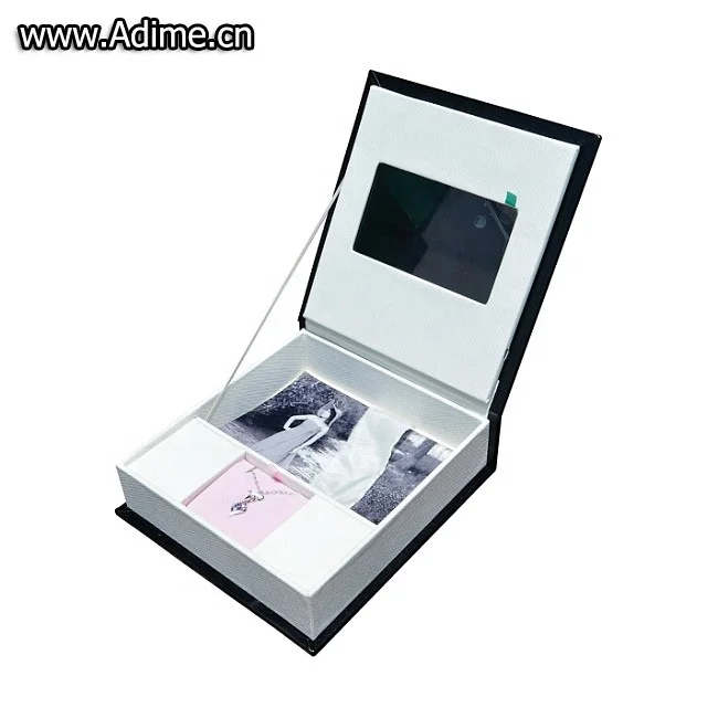Factory LCD screen video brochure photo jewelry necklace ring packaging gift box