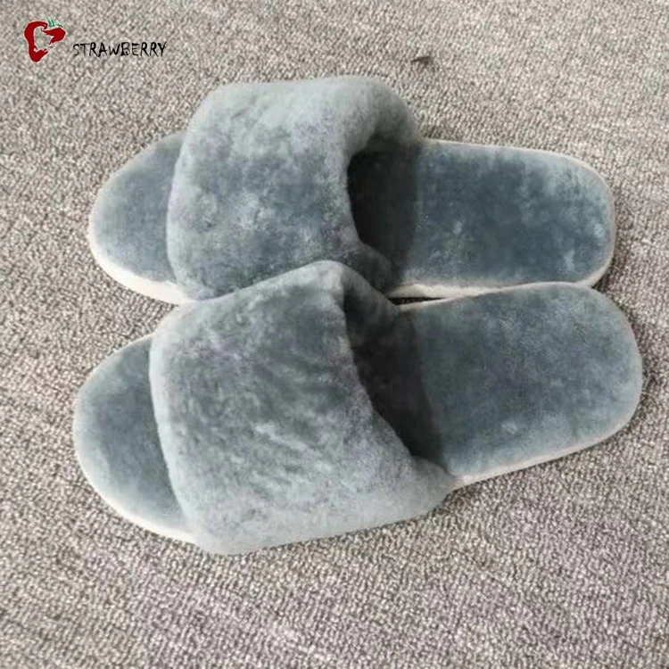 Удобные оптовые изготовленные на заказ цветные меховые тапочки домашние шлепанцы в виде смайликов/овец женщин