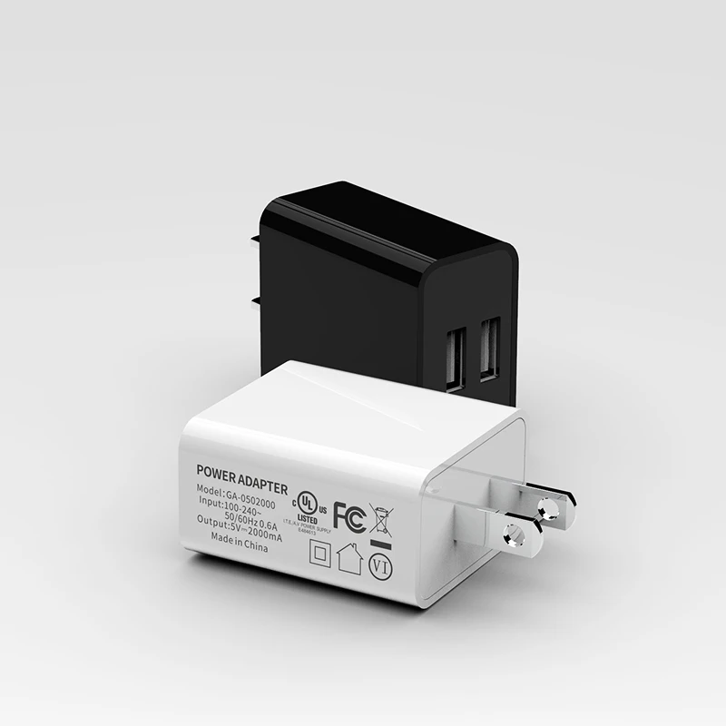 
5V 2A 2 USB American standard UL FCC certified wall charger US dual USB ports high-quality mobile phone charger 
