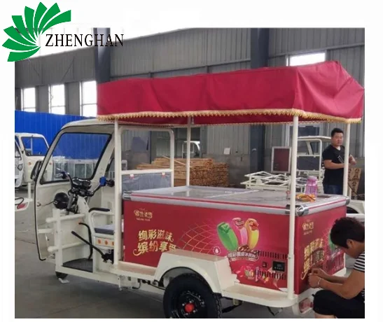 Electric tricycle selling ice cream fresh milk and cold drink/fresh delivery cold chain refrigerated electric tricycle