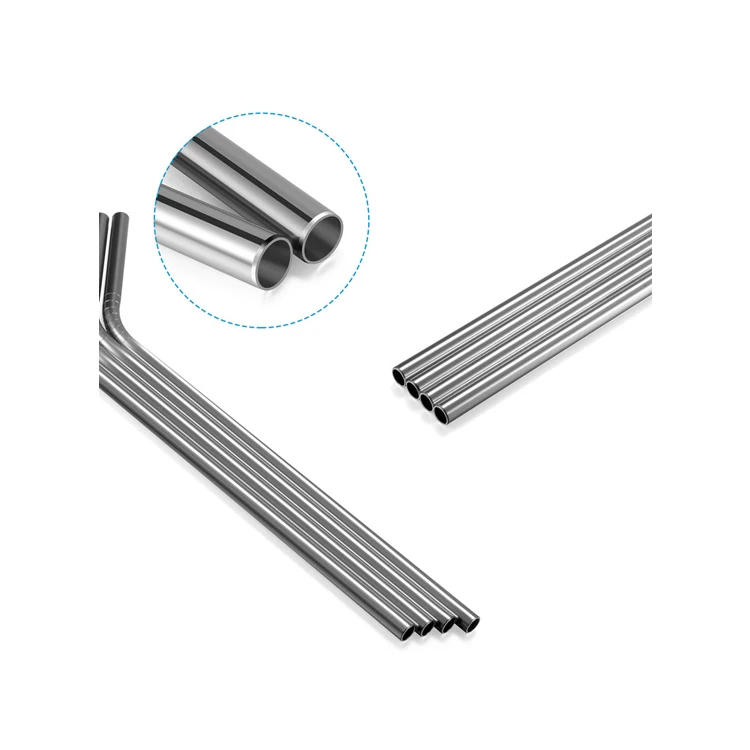 
8-Pack Stainless Steel Metal Straws with 2 Cleaning Brush - Reusable Drinking Straws For 30oz / 20oz Tumblers 