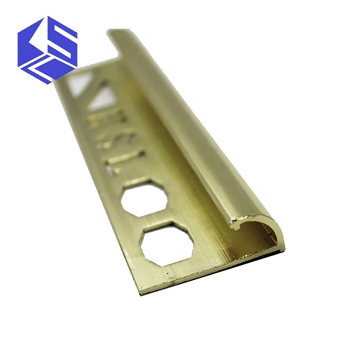 Corrosion resistant durable brass quarter round corner trim for tile
