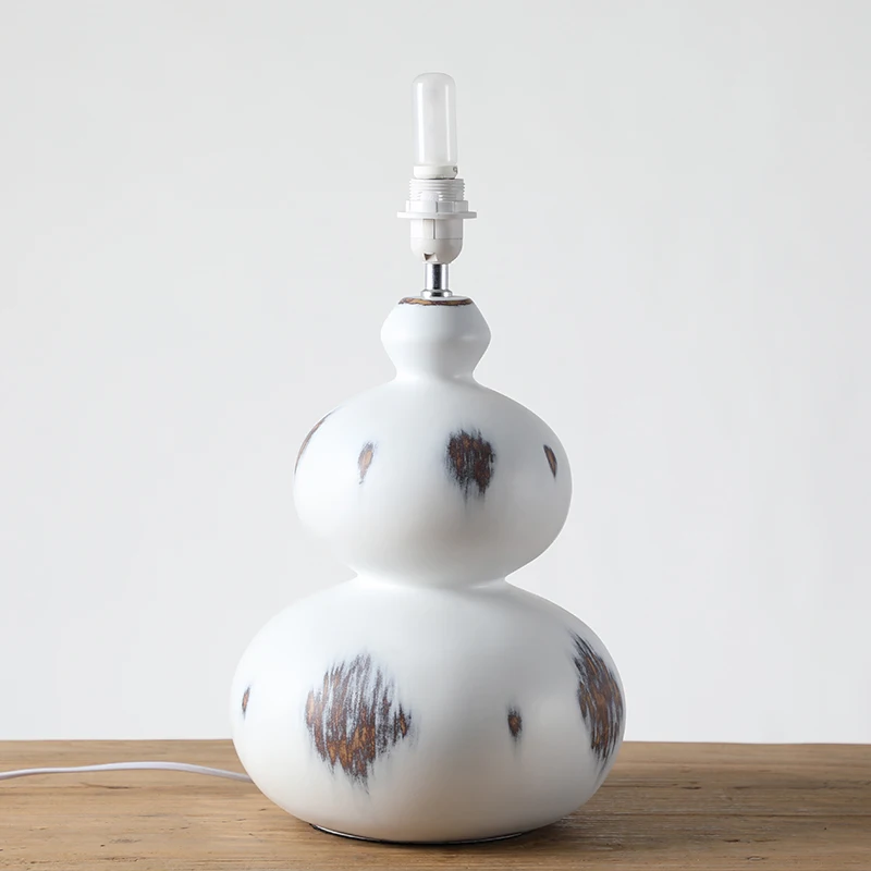 Bedside Table Lights Bottle Gourd Shape Resin Decorative Lamp For Living Room