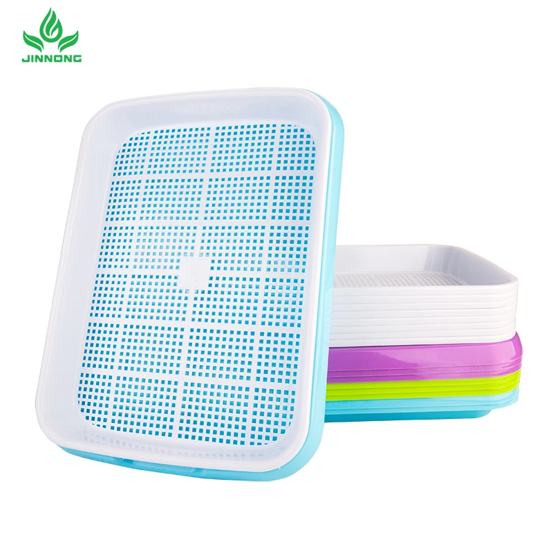Green double layer sprouts plastic seed tray PP seedling growth tray