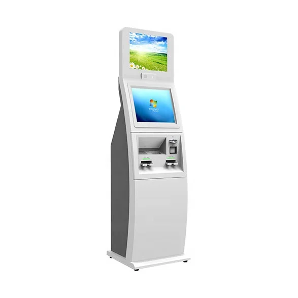 Advertising Player Bill Acceptor Digital Cash Payment Machine Signage Double Screen Kiosk