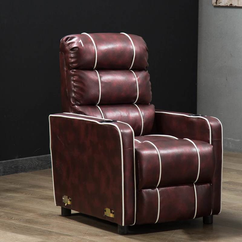 Contemporary home theater chair,PU Leather Recliner Cinema Chair,Theater Chairs with Cup Holder