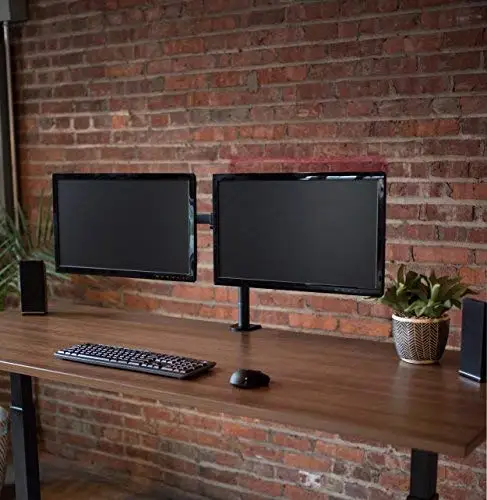
Heavy Duty Fully Adjustable LCD LED Monitor Mount Arms Hold Two Screens 