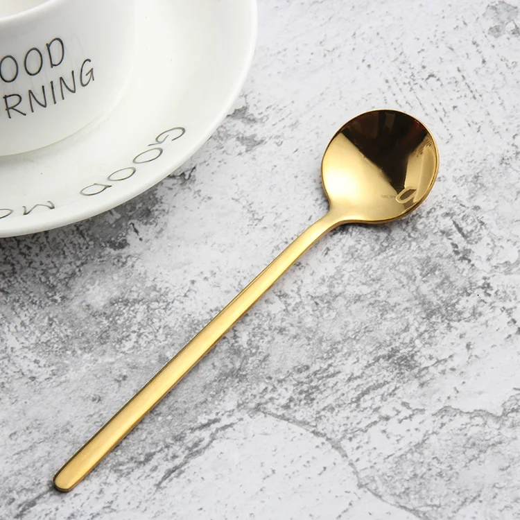 Factory Hot 304 Stainless Steel Small Coffee Spoon Delicate Ice Cream Soup Honey Spoon