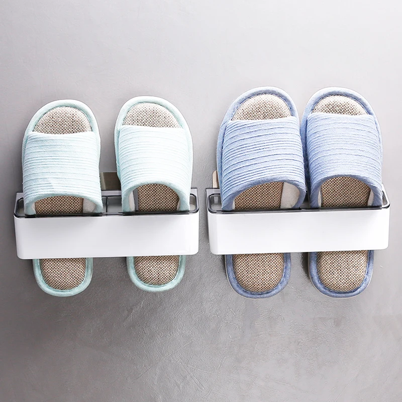 Home hallway  bathroom plastic hanging slippers rack wall mounted  shoe organizer baboosh holder