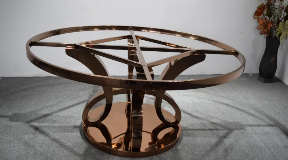 
black top glass gold round dining table for home furniture. 