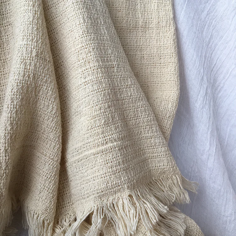 High quality hangzhou factory South Korea leisure clothing muffler shawls man woman maxi solid plain 100%cotton natural scarfs