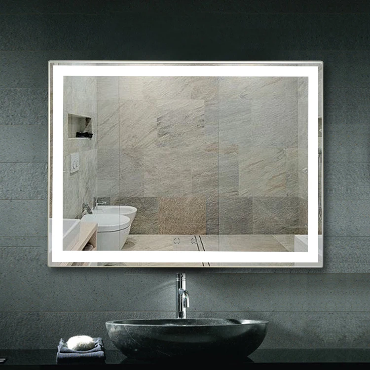 Custom Decorative Hotel Shower Bath Bathroom Smart LED Mirror