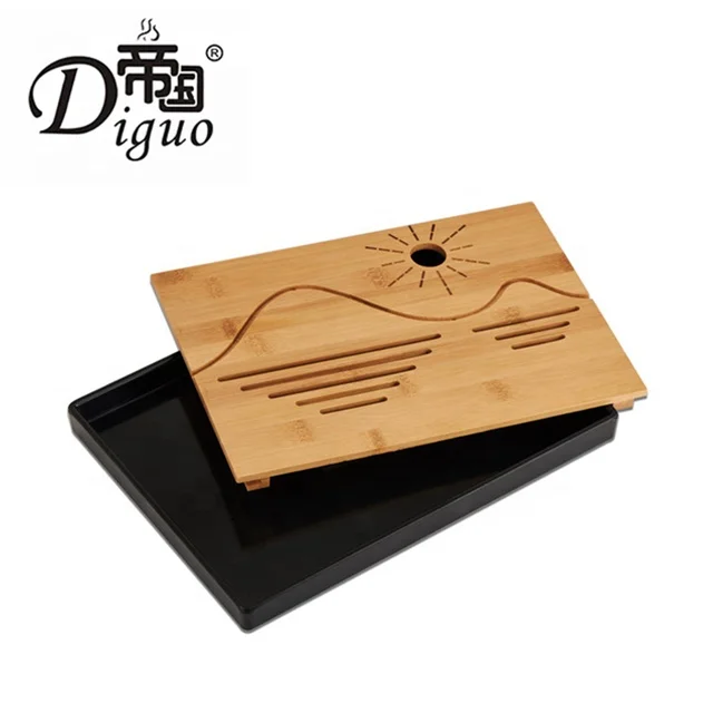 Direct Factory Price Small Size Hotel Use Portable White Color PC + Bamboo Tea And Coffee Tray